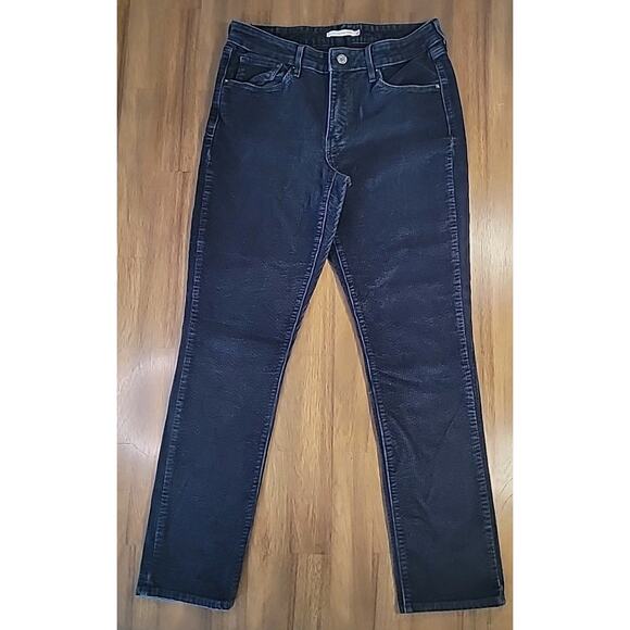 Levi’s Women’s Size 30 Black Mid‑Rise Skinny Corduroy Ankle Jeans – EUC - Picture 1 of 8